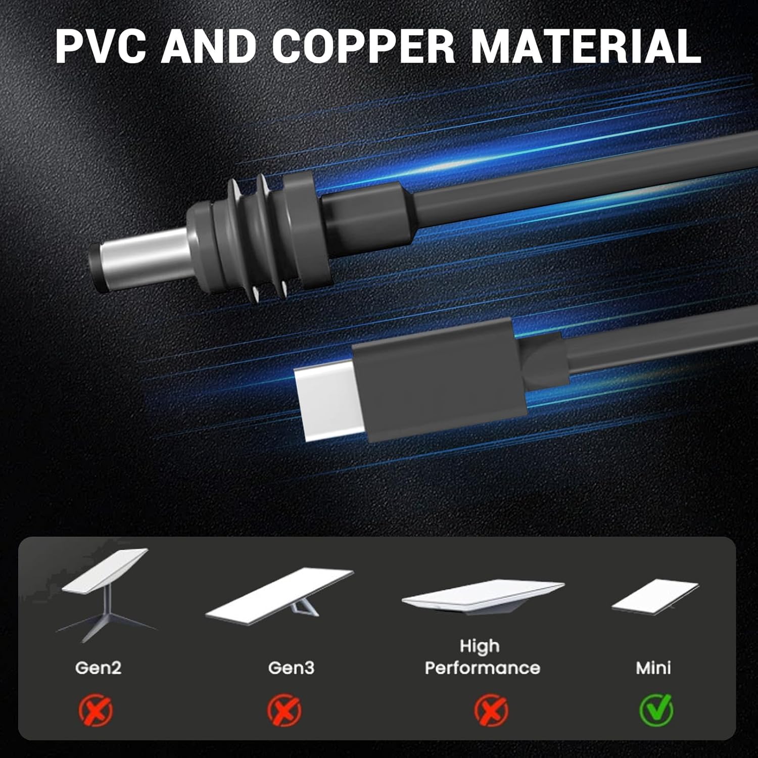 Starlink Mini DC to USB-C Power Cable