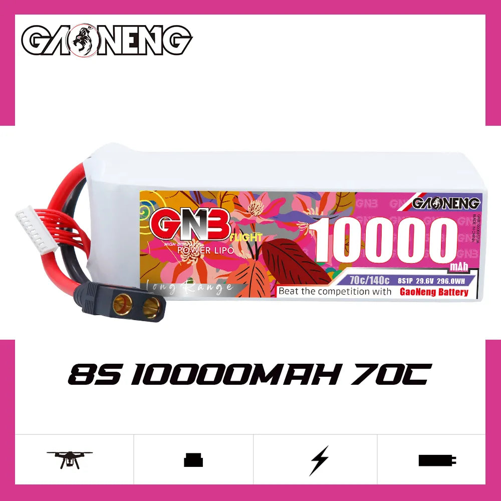 GAONENG GNB 8S1P 29.6V 10000mAh 70C RC LiPo Battery QS8 [DG]