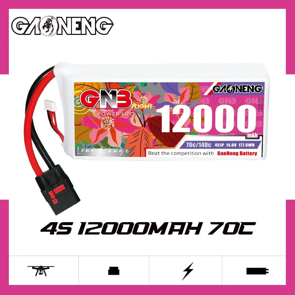 GAONENG GNB 4S1P 14.8V 12000mAh 70C RC LiPo Battery QS8 [DG]