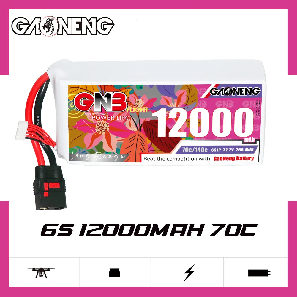 GAONENG GNB 6S1P 22.2V 12000mAh 70C RC LiPo Battery QS8 [DG]