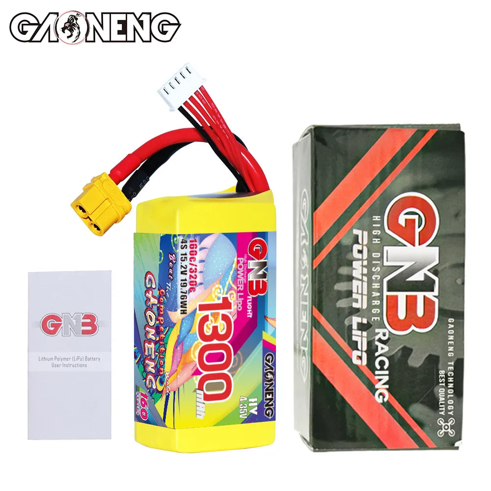 GAONENG GNB LiHV 4S 15.2V 1300mAh 160C XT60 LiPo Battery [DG]