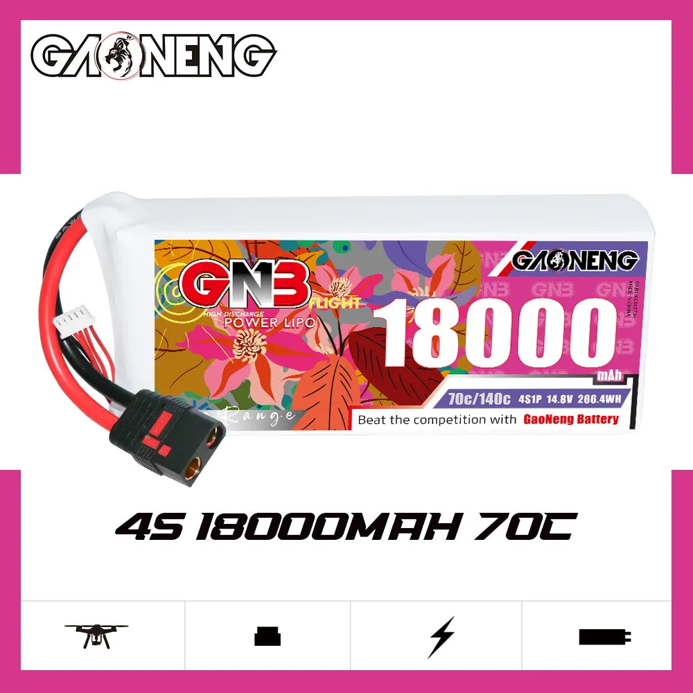 GAONENG GNB 4S1P 14.8V 18000mAh 70C RC LiPo Battery QS8 [DG]