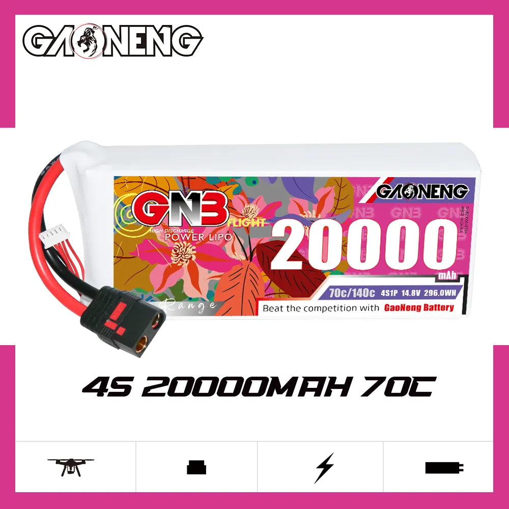 GAONENG GNB 4S1P 14.8V 20000mAh 70C RC LiPo Battery QS8 [DG]