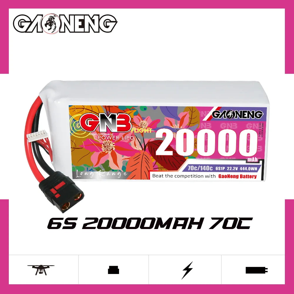 GAONENG GNB 6S1P 22.2V 20000mAh 70C RC LiPo Battery QS8 [DG]