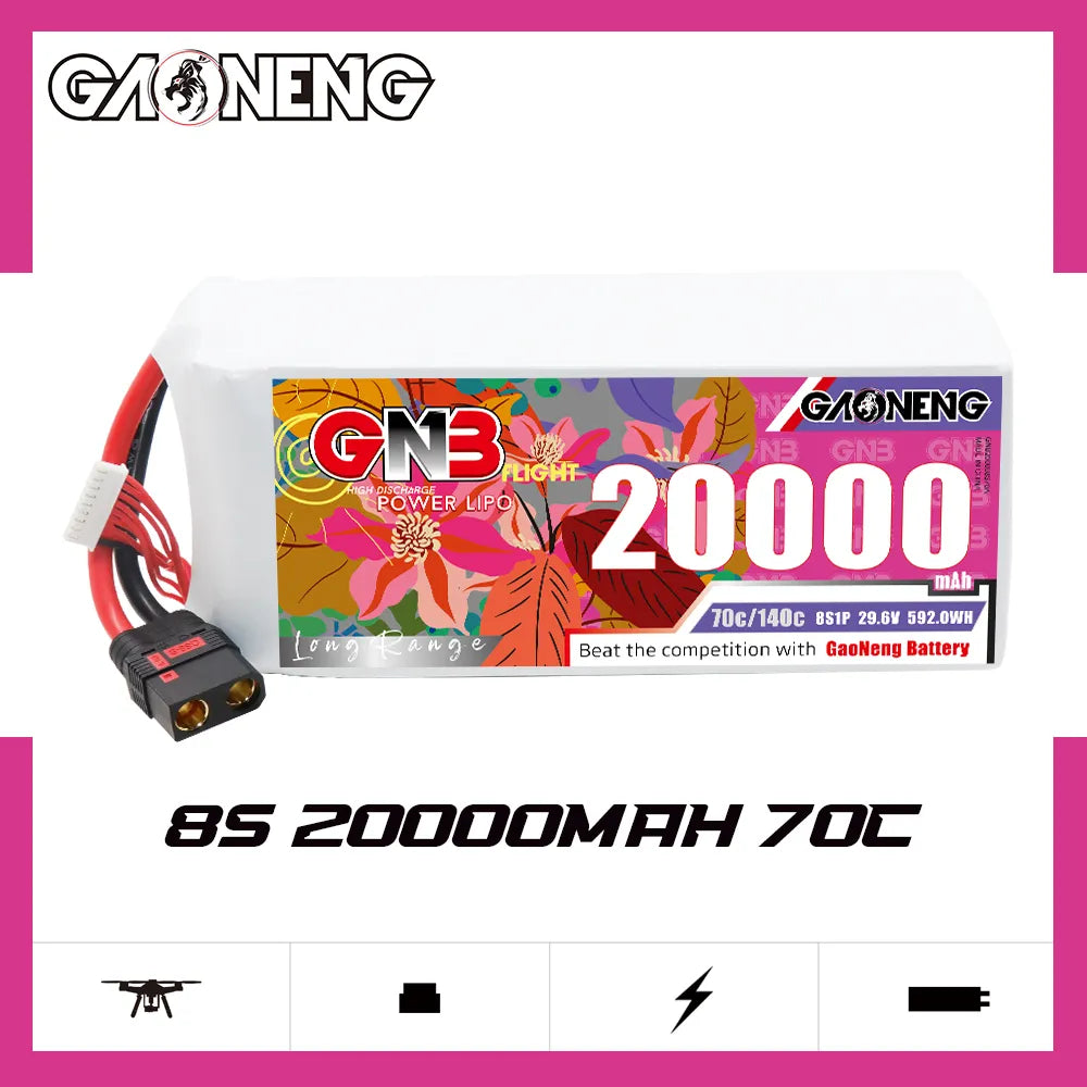 GAONENG GNB 8S1P 22.2V 20000mAh 70C RC LiPo Battery QS8 [DG]