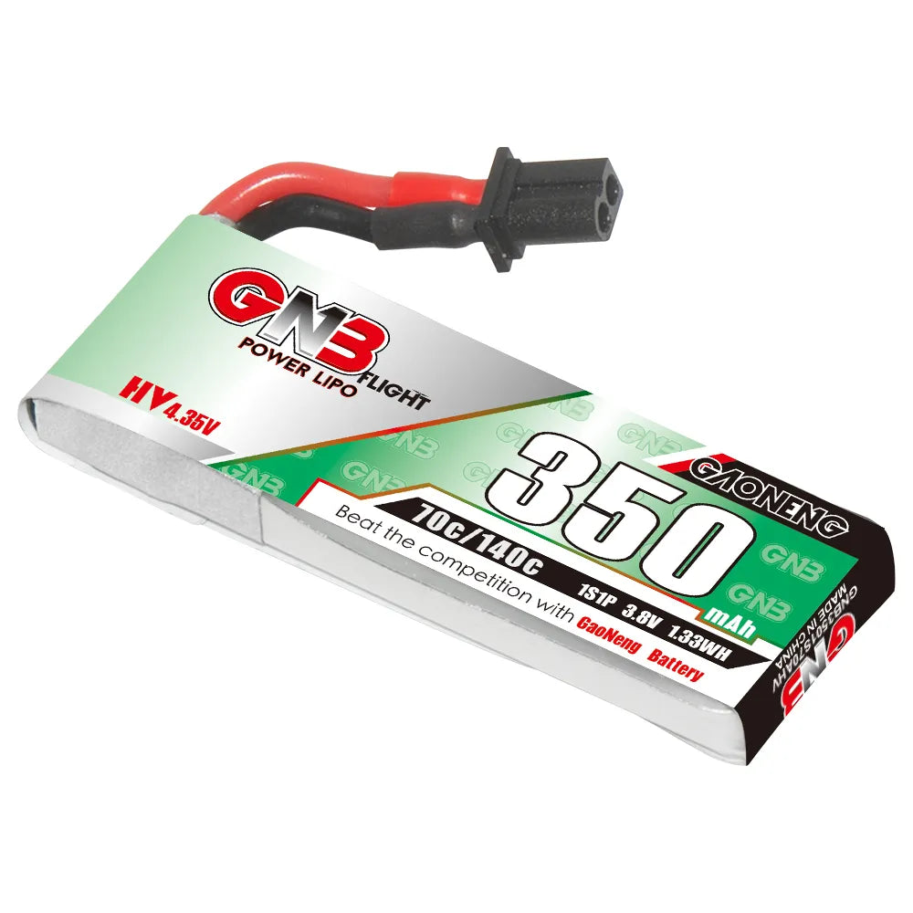 GAONENG GNB LiHV 1S 3.8V 350mAh 70C A30 Cabled LiPo Battery [DG]