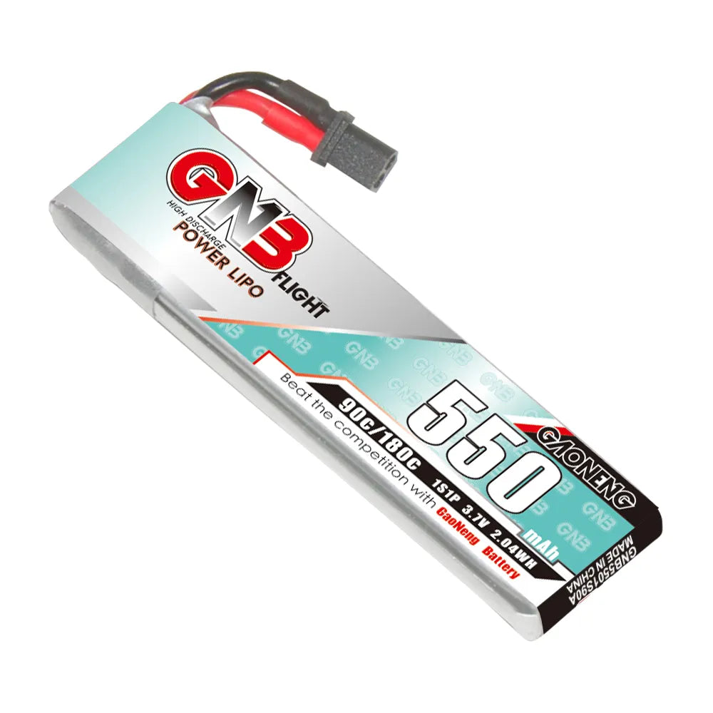 GAONENG GNB 1S 3.7V 550mAh 90C A30 Cabled LiPo Battery Long Type [DG]