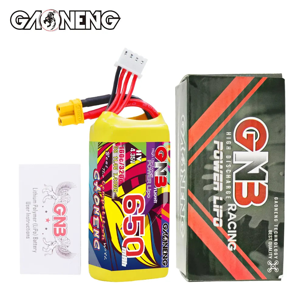 GAONENG GNB LiHV 3S 11.4V 650mAh 160C XT30 LiPo Battery [DG]