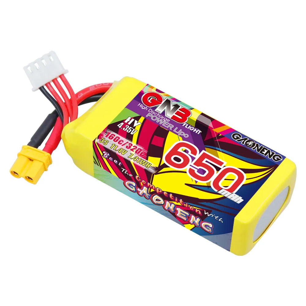 GAONENG GNB LiHV 3S 11.4V 650mAh 160C XT30 LiPo Battery [DG]