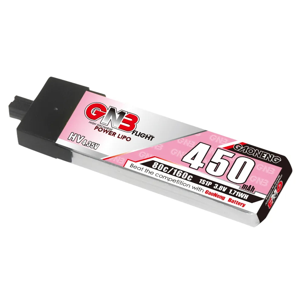 GAONENG GNB LiHV 1S 3.8V 450mAh 80C A30 Plastic Head LiPo Battery [DG]