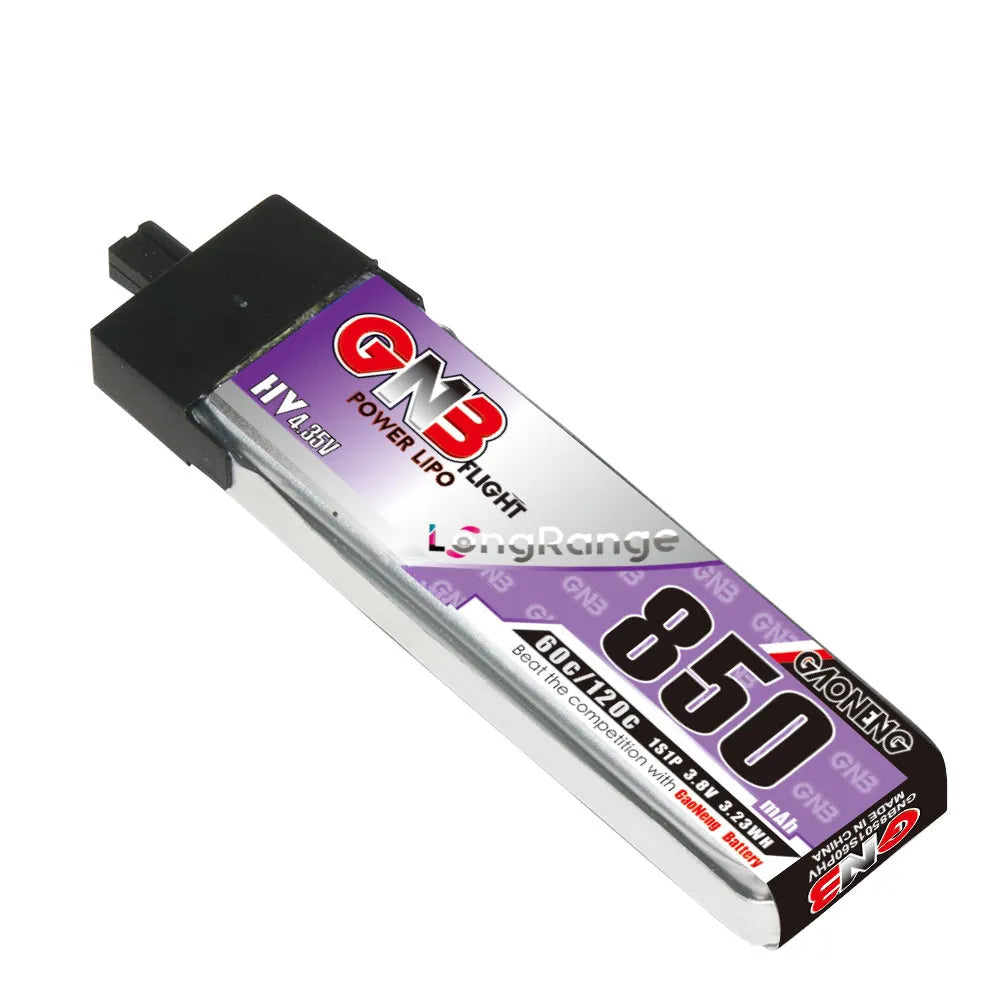 GAONENG GNB LiHV 1S 3.8V 850mAh 60C A30 Plastic Head LiPo Battery Long Range [DG]