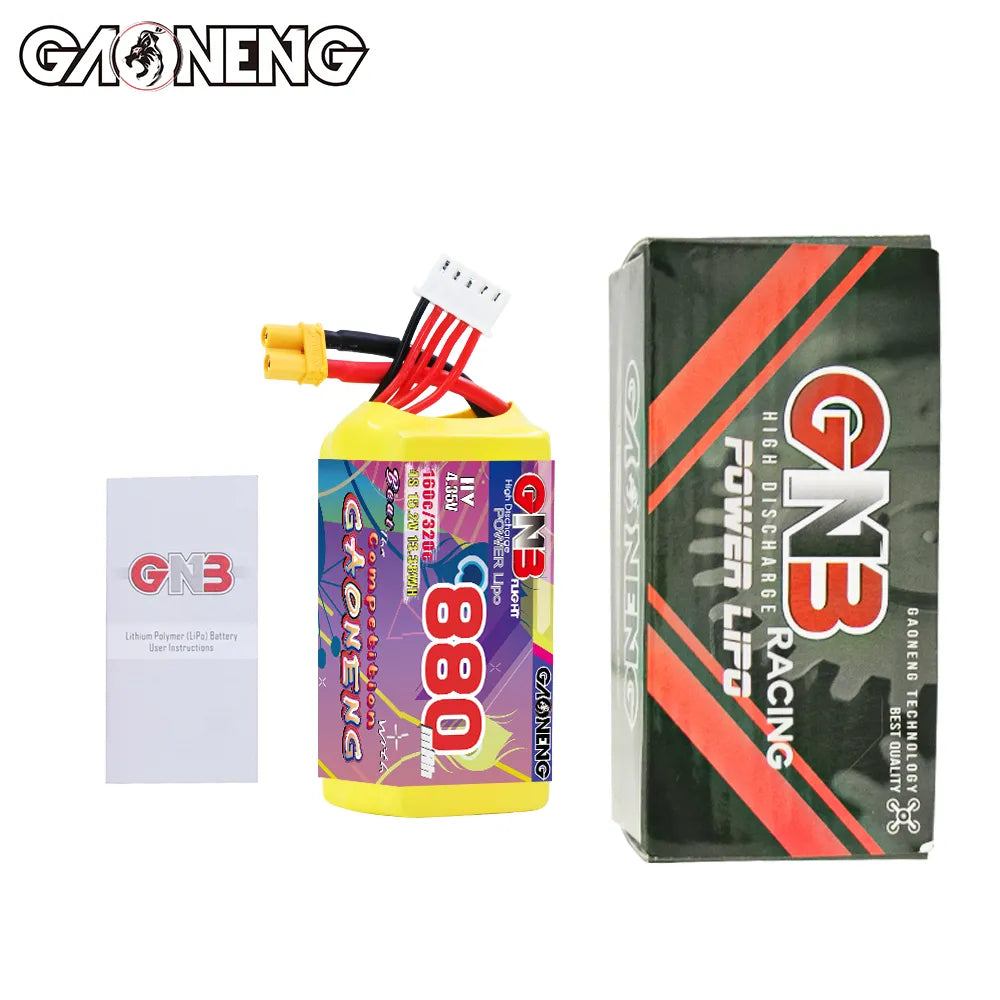 GAONENG GNB LiHV 4S 15.2V 880mAh 160C XT30 LiPo Battery [DG]