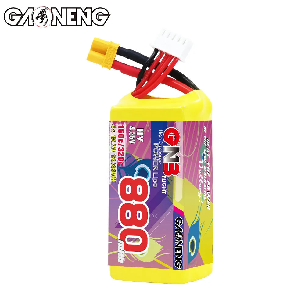 GAONENG GNB LiHV 4S 15.2V 880mAh 160C XT30 LiPo Battery [DG]