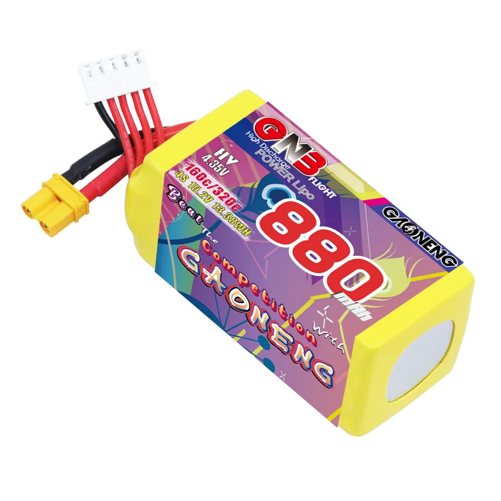 GAONENG GNB LiHV 4S 15.2V 880mAh 160C XT30 LiPo Battery [DG]