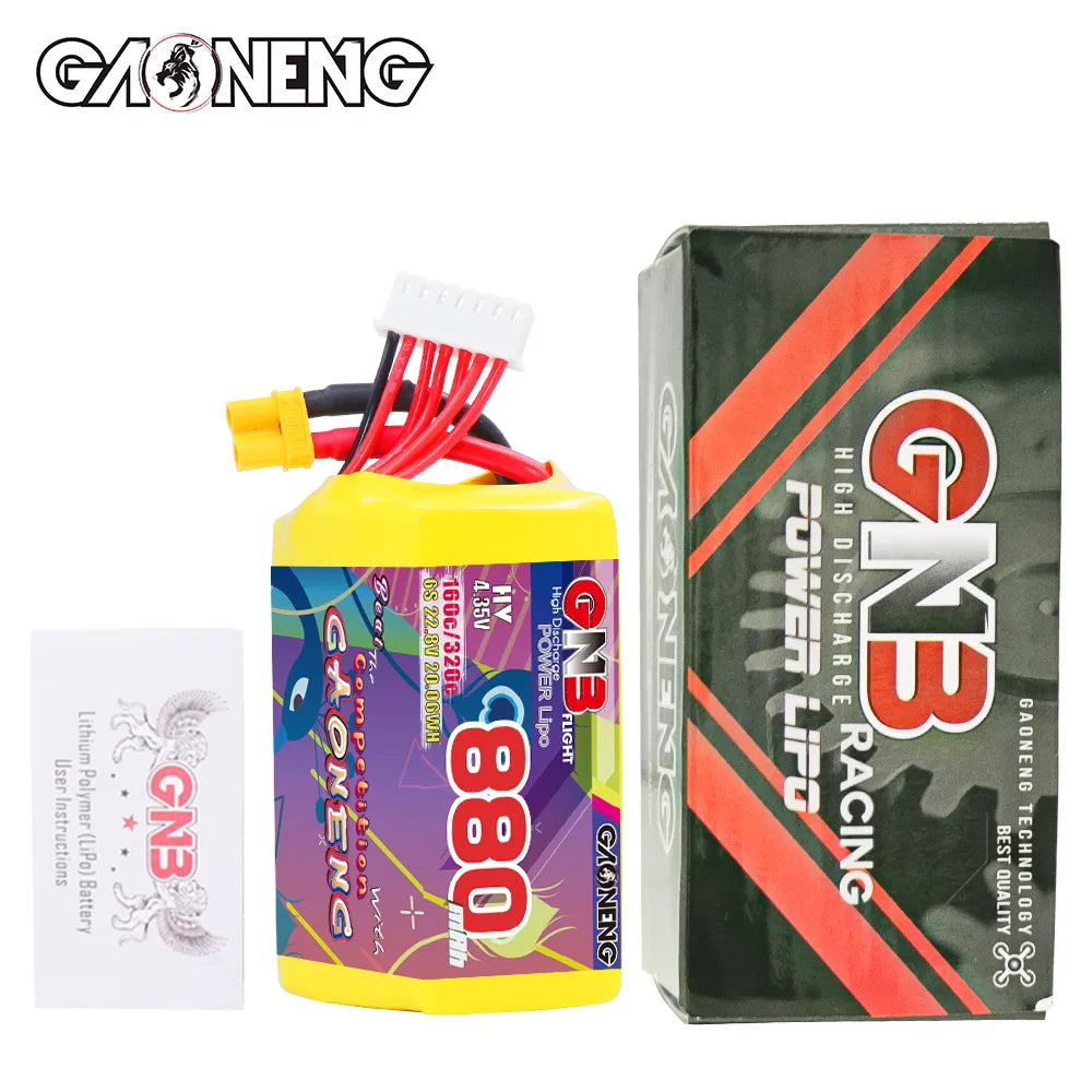 GAONENG GNB LiHV 6S 22.8V 880mAh 160C XT30 Connector LiPo Battery [DG]