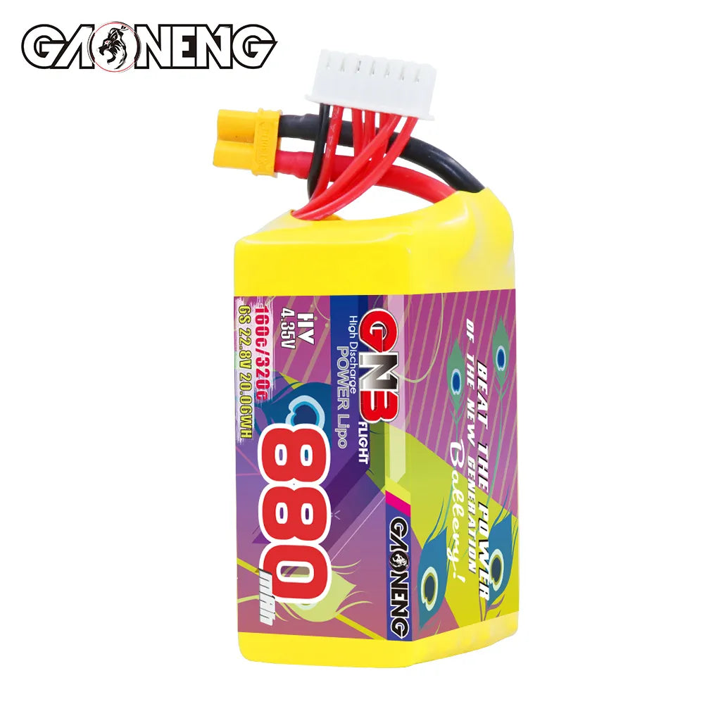 GAONENG GNB LiHV 6S 22.8V 880mAh 160C XT30 Connector LiPo Battery [DG]