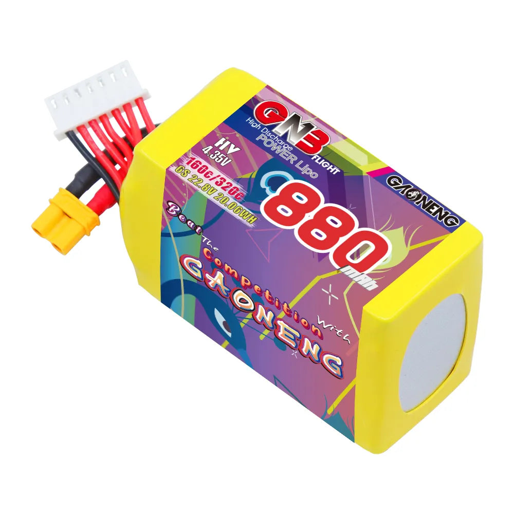 GAONENG GNB LiHV 6S 22.8V 880mAh 160C XT30 Connector LiPo Battery [DG]