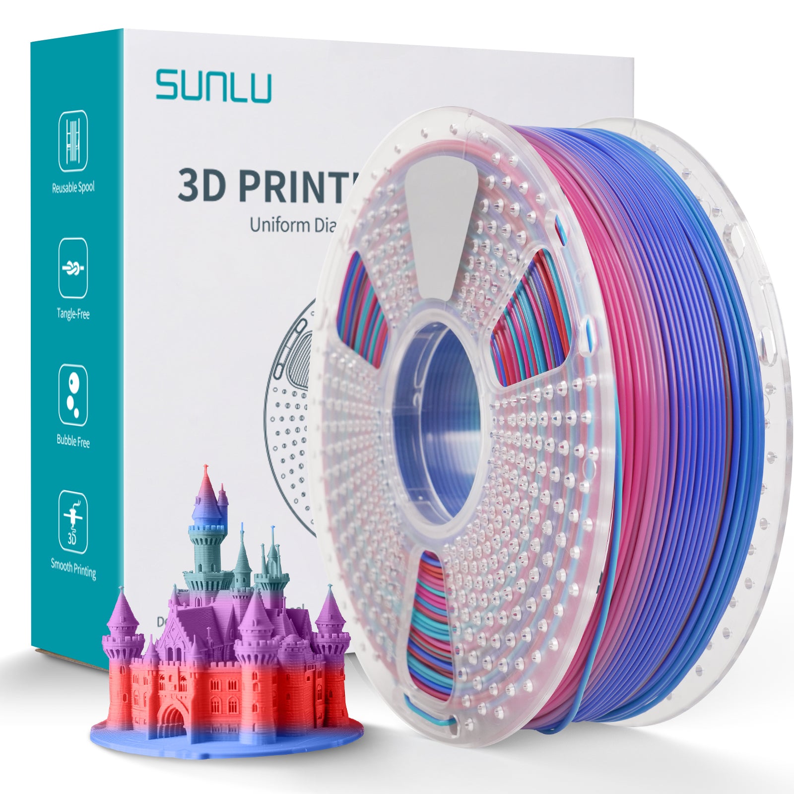 Sunlu Rainbow PLA Filament 1.75mm 1kg