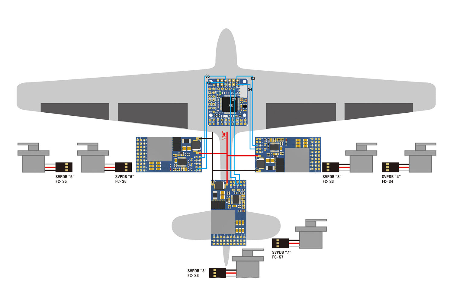 Matek Servo PDB with 12A BEC 9-55V to 5/6/8V