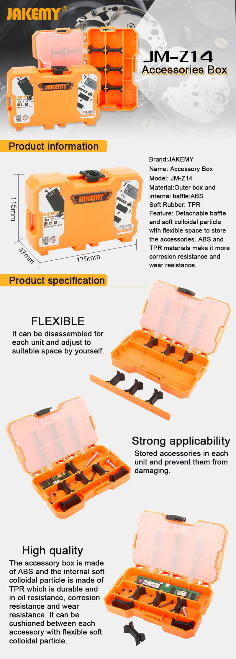 JAKEMY Compartment Tool Box JM-Z14