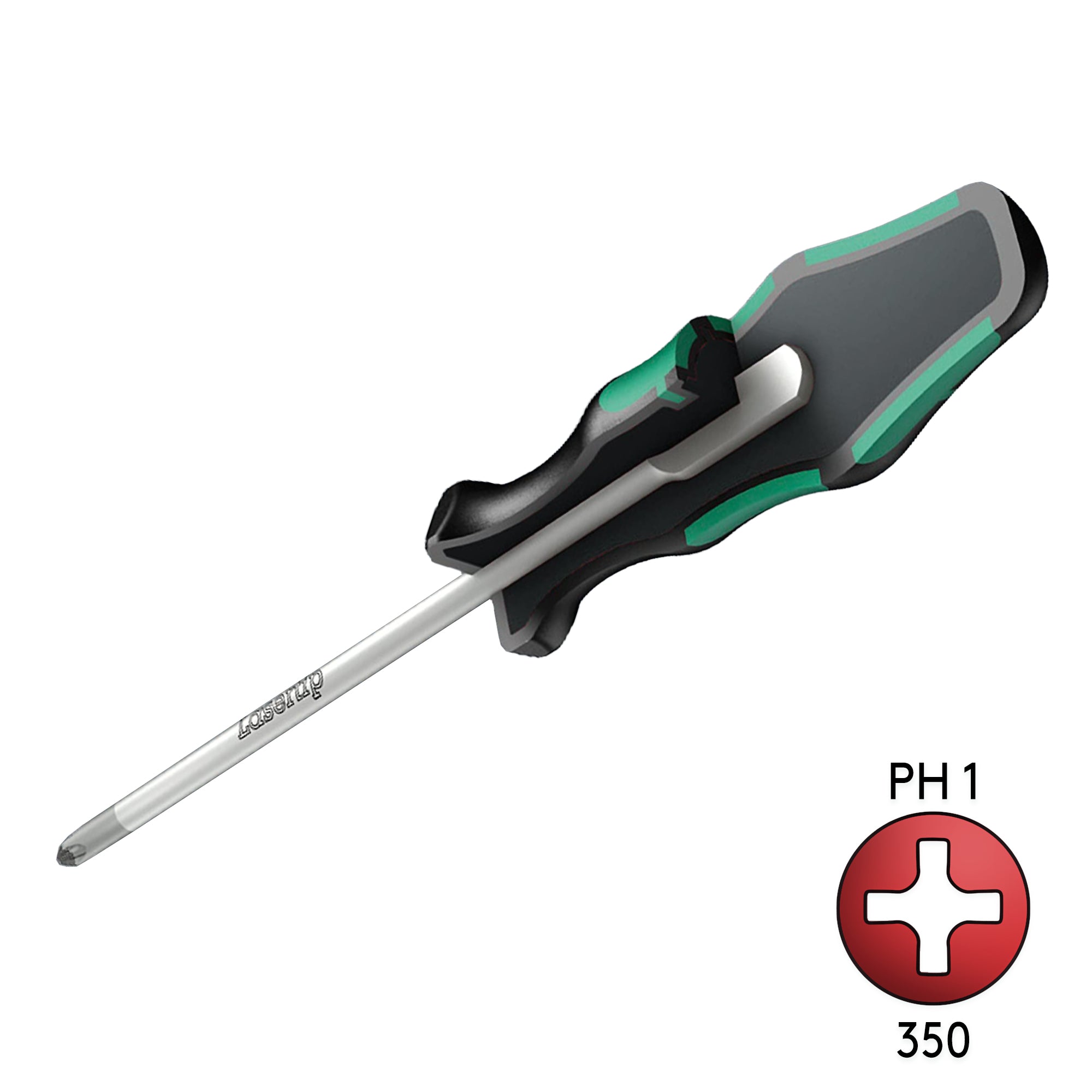 Wera 350 PH 1 X 80mm Phillips Screw Driver With Laser Tip 05008710001