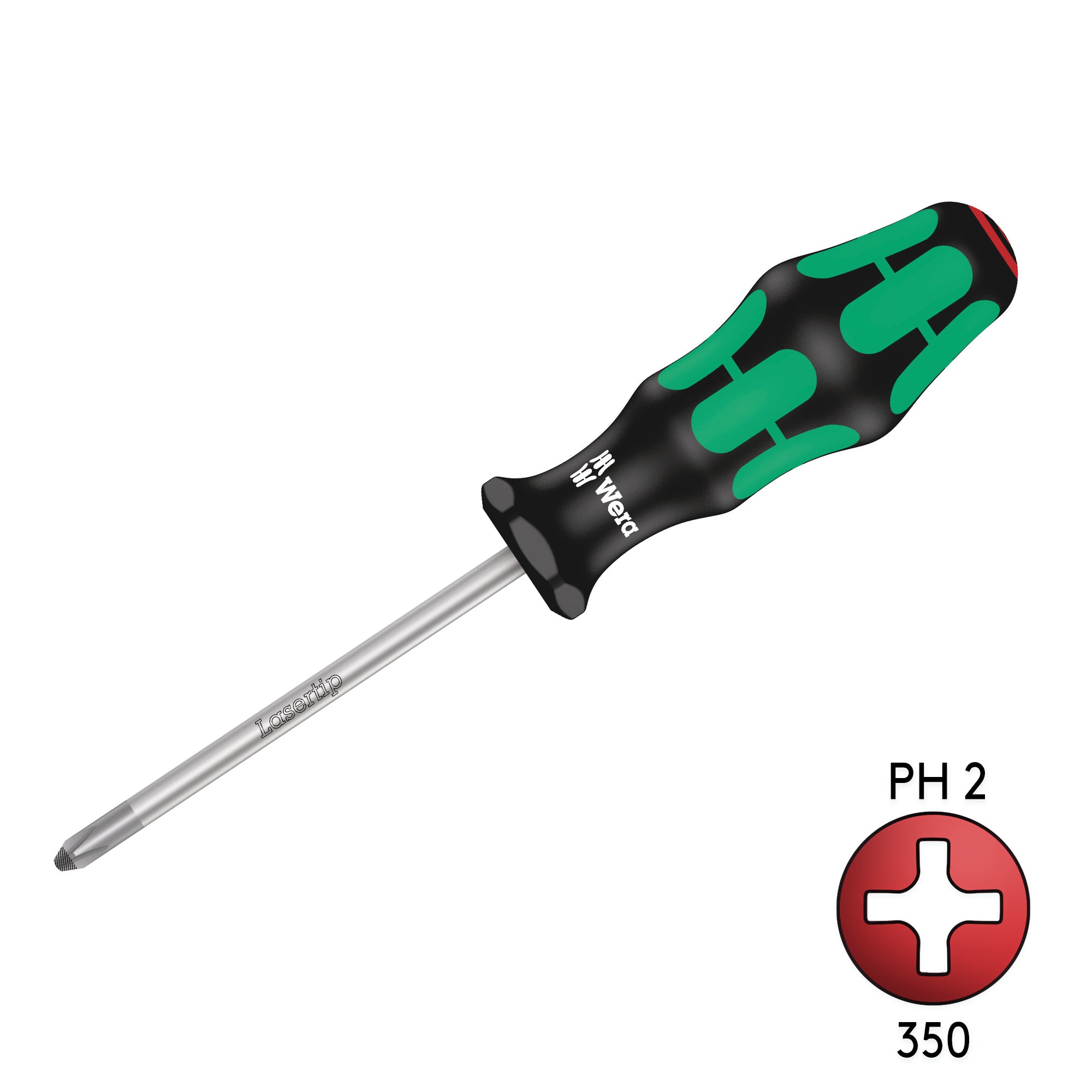 Wera 350 PH 2 X 100mm Phillips Screw Driver With Laser Tip 05008720001