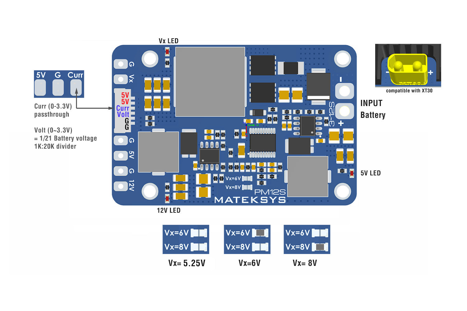 Matek  Power Module 5v/4A 12v/4A PM12S-3