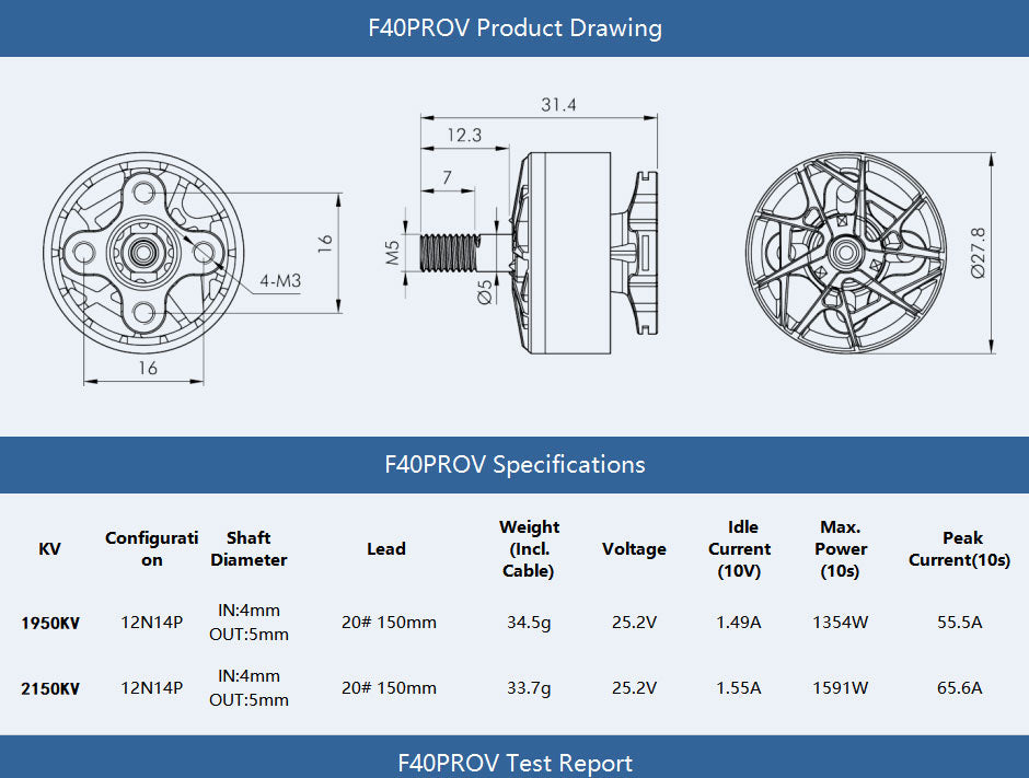 T-Motor F40 Pro V 2306 1950KV/2150KV Motor