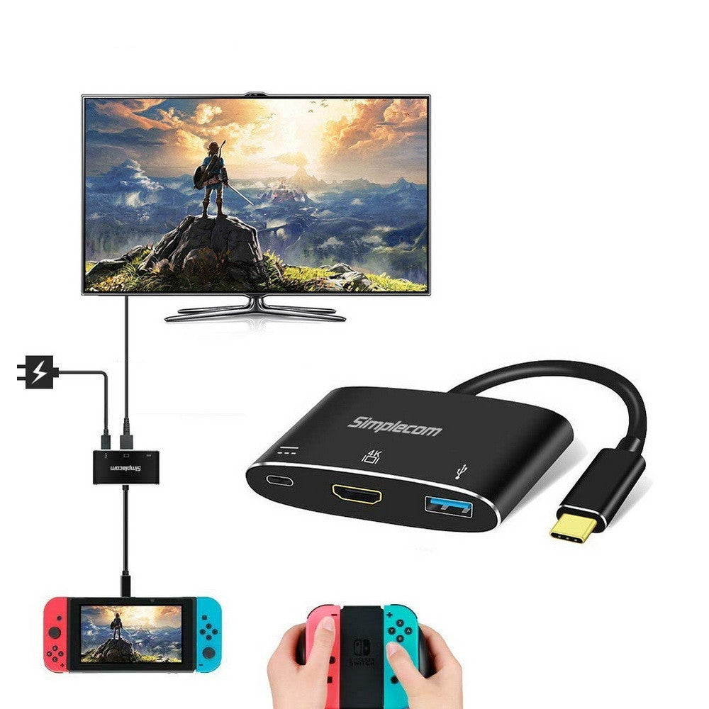 Simplecom DA310 USB 3.1 Type C to HDMI USB 3.0 Adapter with PD Charging (Support DP Alt Mode and Nintendo Switch) [PC]